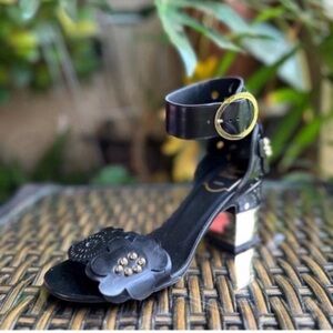 ROGER VIVIER leather ankle strap heels